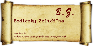 Bodiczky Zoltána névjegykártya